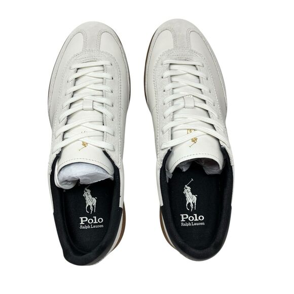 Polo Ralph Lauren Sneakers Mens 10.5 White Suede Bedford‎ Blue Pony Logo Preppy main image 13